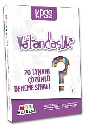 TKM Akademi 2022 KPSS Vatandaşlık 20 Adet Tamamı Çözümlü Deneme Sınavı TKM Akademi Yayınları