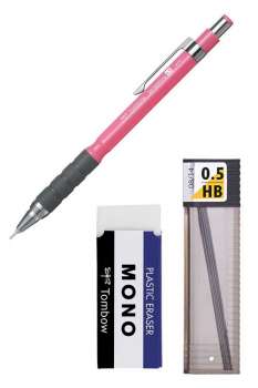 Tombow SH-300 Grip 0.5 Pembe Versatil Kalem Plastik Kutulu Okul Seti - Thumbnail