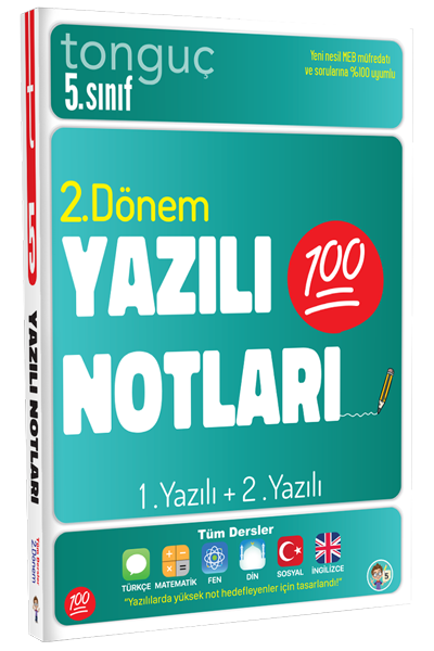 Tonguç 5. Sınıf Tüm Dersler 2. Dönem 1. Yazılı ve 2. Yazılı Notları Tonguç Akademi Yayınları