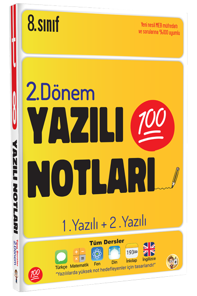 Tonguç 8. Sınıf Yazılı Notları 2. Dönem 1 ve 2. Yazılı Tonguç Yayınları