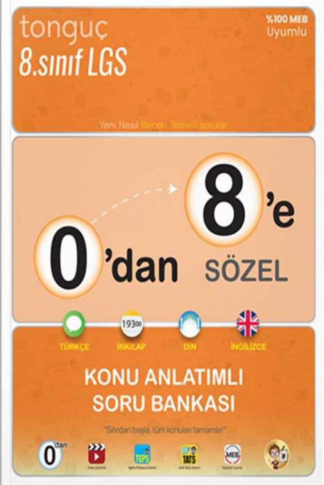 Tonguç 8. Sınıf LGS 0 dan 8 e Sözel Konu Anlatımlı Soru Bankası Tonguç Akademi