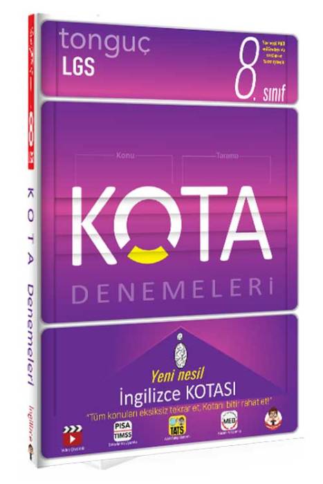 Tonguç 8. Sınıf LGS 1. Dönem KOTA İngilizce Denemeleri Tonguç Akademi Yayınları