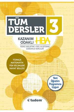 Tudem 3.Sınıf Tüm Dersler Kazanım Odaklı HBA Tudem Yayınları