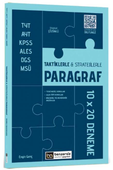 TYT AYT KPSS ALES DGS MSÜ Taktiklerle ve Stratejilerle Paragraf 10 x 20 Deneme Benzersiz Akademi Yayınları