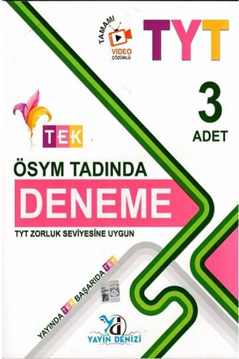 TYT Ösym Tadında 3 Tek Serisi Deneme Yayın Denizi Yayınları