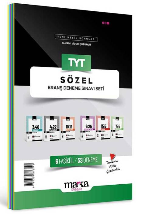 2024 TYT Sözel Branş Deneme Sınavı Seti 6 Kitap Marka Yayınları