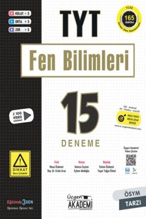 Üçgen Akademi TYT Fen Bilimleri 15 li Deneme Sınavı Üçgen Akademi Yayınları