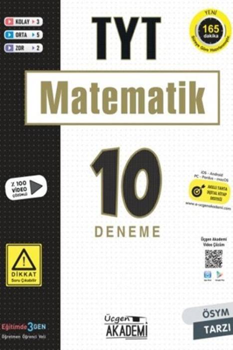 Üçgen Akademi TYT Matematik 10 lu Deneme Sınavı Üçgen Akademi Yayınları