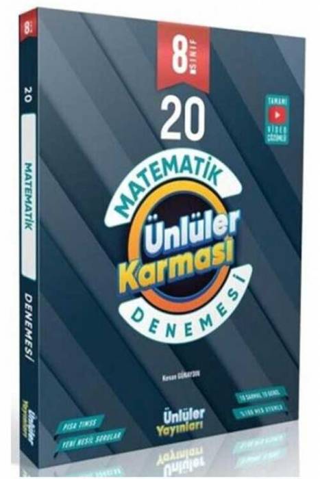 Ünlüler Karması 8. Sınıf Matematik 20 Branş Deneme Ünlüler Yayınları