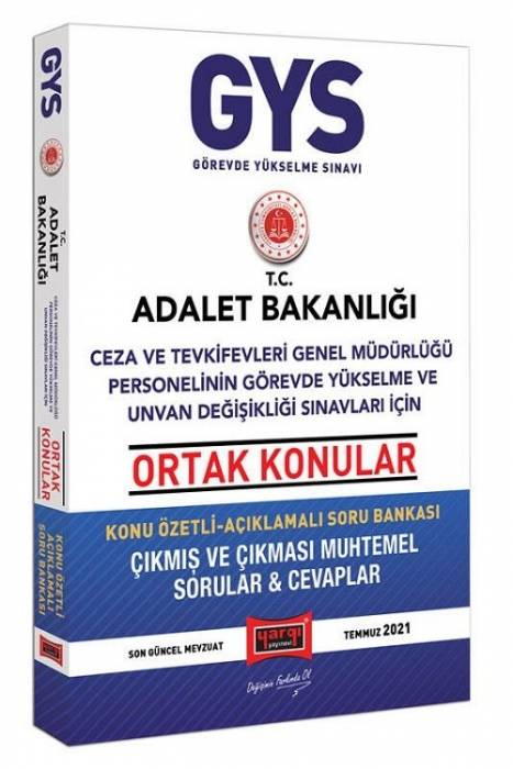 Yargı 2021 GYS Ceza ve Tevkifevleri Genel Müdürlüğü Ortak Konular Konu Özetli Soru Bankası Görevde Yükselme Yargı Yayınları