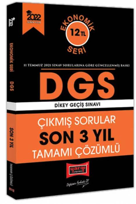 Yargı 2022 DGS Ekonomik Seri Son 3 Yıl Tamamı Çözümlü Çıkmış Sorular Yargı Yayınları