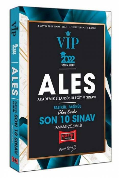 Yargı 2022 ALES VIP Çıkmış Sorular Son 10 Sınav Çözümlü Yargı Yayınları