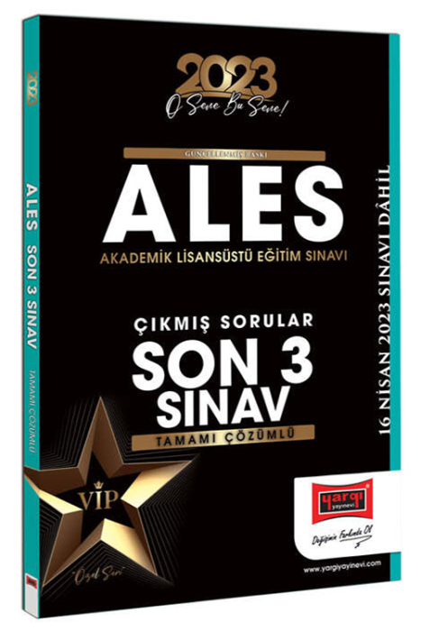 2023 ALES Tamamı Çözümlü Son 3 Sınav Çıkmış Sorular (16 Nisan 2023 Sınavı Dahil) Yargı Yayınları