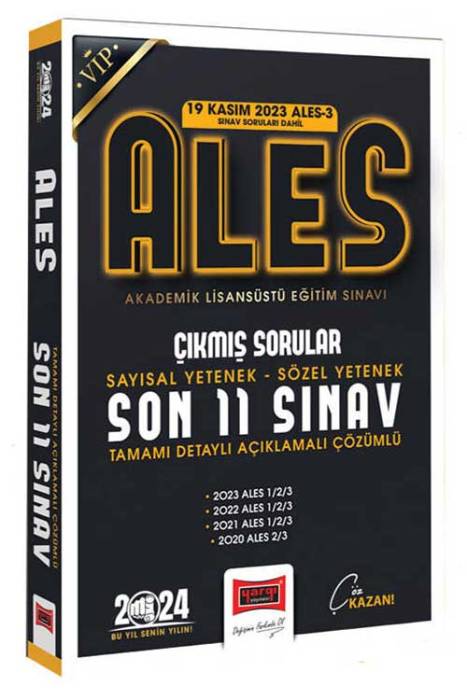 2024 ALES Son 11 Sınav Çıkmış Sorular (19 Kasım 2023 Sınavı Dahil) Yargı Yayınları