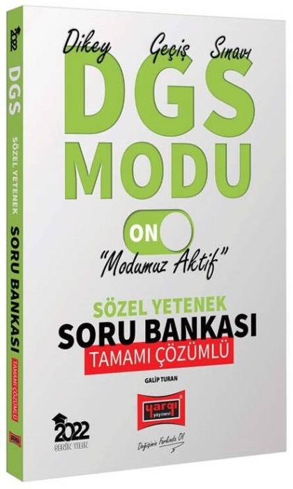 Yargı 2022 DGS Modu Sözel Yetenek Soru Bankası Çözümlü Yargı Yayınları