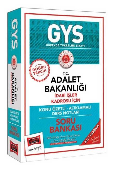 Yargı 2022 GYS Adalet Bakanlığı İdari İşler Kadrosu Konu Anlatımlı Soru Bankası Çözümlü Görevde Yükselme