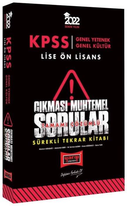 Yargı 2022 KPSS Lise - Ön Lisans Çıkması Muhtemel Sorular Sürekli Tekrar Kitabı Yargı Yayınları