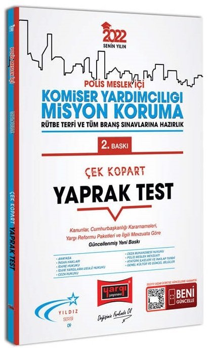 Yargı 2022 Polis Meslek İçi Komiser Yardımcılığı Misyon Koruma Yaprak Test Yargı Yayınları