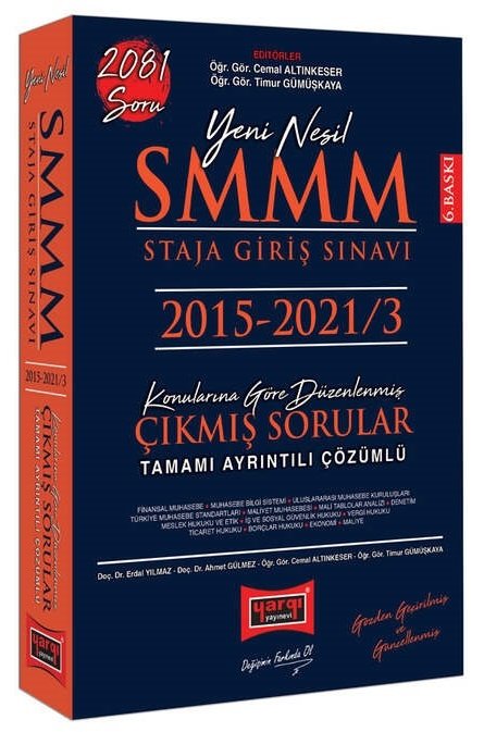 Yargı 2022 SMMM Staja Giriş Konularına Göre 2015-2021 Çıkmış Sorular Çözümlü Yargı Yayınları