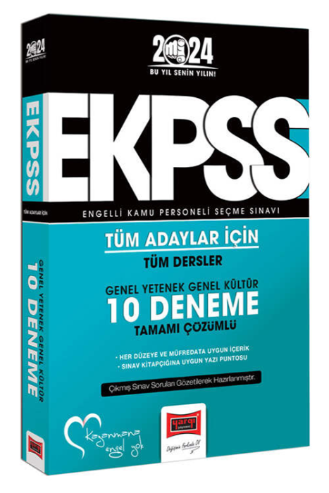 2024 EKPSS Tüm Adaylar İçin Genel Yetenek Genel Kültür Tüm Dersler Tamamı Çözümlü 10 Deneme Yargı Yayınları