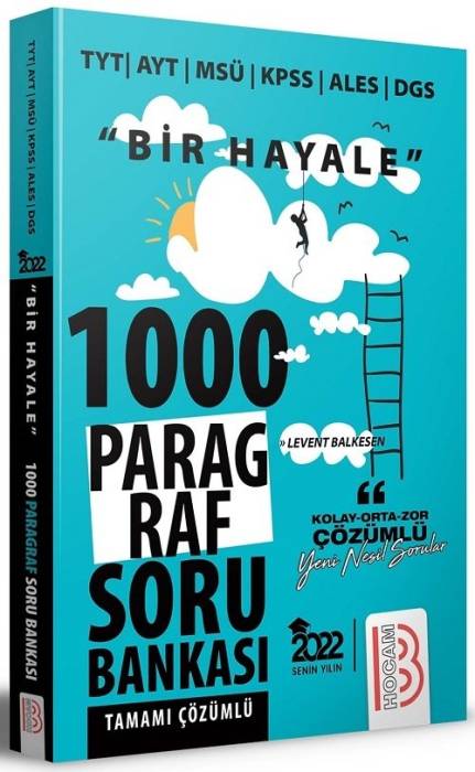 Yargı 2022 TYT AYT MSÜ KPSS ALES DGS Bir Hayale 1000 Paragraf Soru Bankası Çözümlü Yargı Yayınları