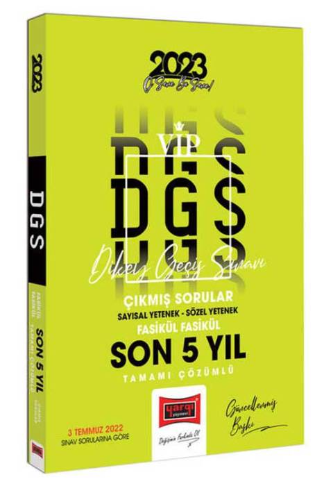 Yargı 2023 DGS Son 5 Yıl Tamamı Çözümlü Fasikül Fasikül Çıkmış Sınav Soruları Yargı Yayınları