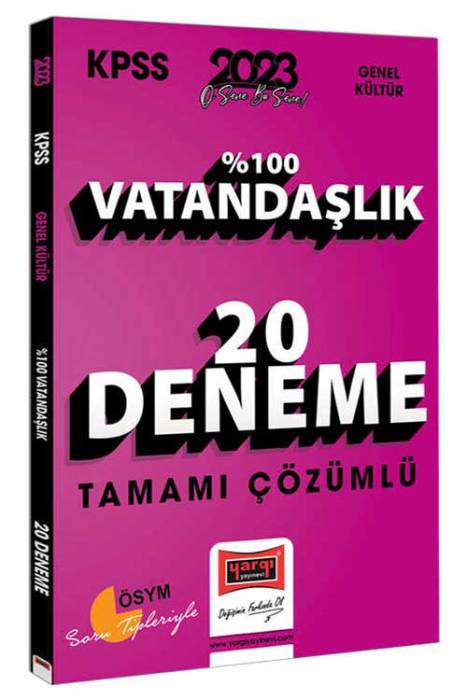 Yargı 2023 KPSS Vatandaşlık Tamamı Çözümlü 20 Deneme Yargı Yayınları