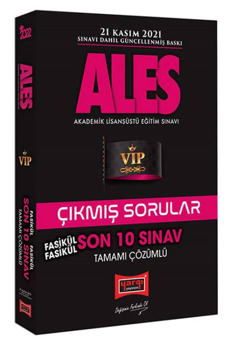 Yargı ALES Son 10 Sınav Fasikül Fasikül Tamamı Çözümlü Çıkmış Sorular Yargı Yayınları