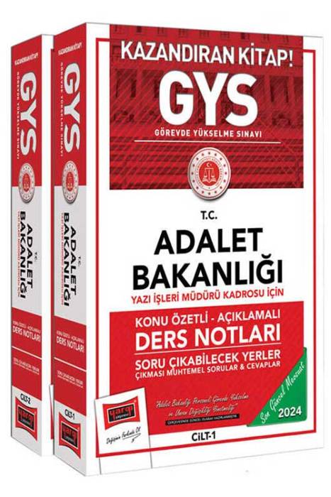 2024 GYS Adalet Bakanlığı Yazı İşleri Müdürü Kadrosu İçin Konu Özetli Açıklamalı Ders Notları Yargı Yayınları