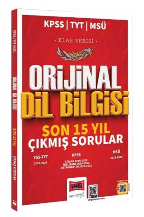 KPSS TYT MSÜ Dil Bilgisi Klas Serisi Orijinal Son 15 Yıl Çıkmış Sorular Yargı Yayınları