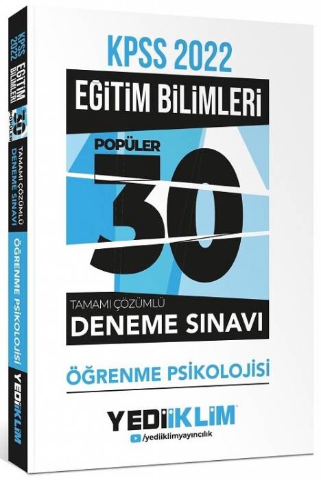 Yediiklim 2022 KPSS Eğitim Bilimleri Öğrenme Psikolojisi Popüler 30 Deneme Çözümlü Yediiklim Yayınları