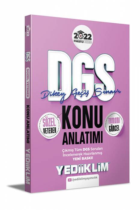 Yediiklim 2022 DGS Sözel Yetenek Konu Anlatımı Yediiklim Yayınları