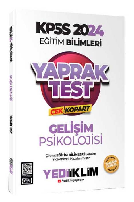 2024 KPSS Eğitim Bilimleri Gelişim Psikolojisi Çek Kopart Yaprak Test Yediiklim Yayınları