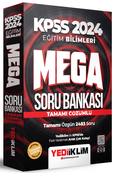 2024 KPSS Eğitim Bilimleri Mega Tamamı Çözümlü Soru Bankası Yediiklim Yayınları