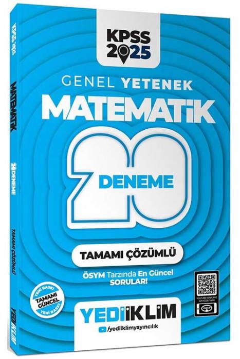 2025 KPSS Genel Yetenek Matematik Tamamı Çözümlü 20 Deneme Yediiklim Yayınları