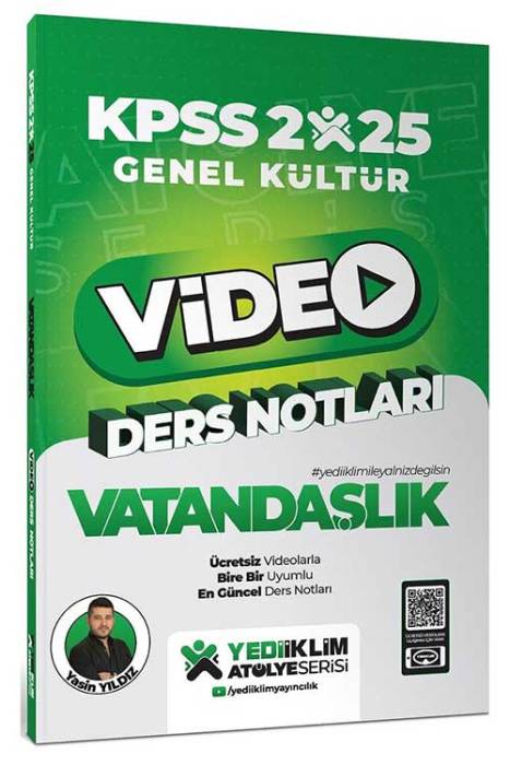 2025 KPSS Genel Kültür Vatandaşlık Video Ders Notları Yediiklim Yayınları