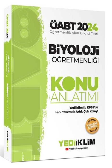 2024 ÖABT Biyoloji Öğretmenliği Konu Anlatımı Yediiklim Yayınları