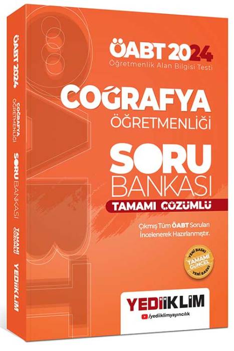 2024 ÖABT Coğrafya Öğretmenliği Tamamı Çözümlü Soru Bankası Yediiklim Yayınları