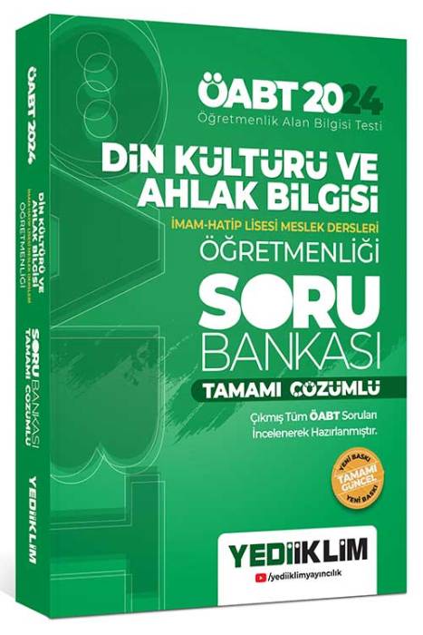 2024 ÖABT Din Kültürü ve Ahlak Bilgisi Öğretmenliği Tamamı Çözümlü Soru Bankası Yediiklim Yayınları