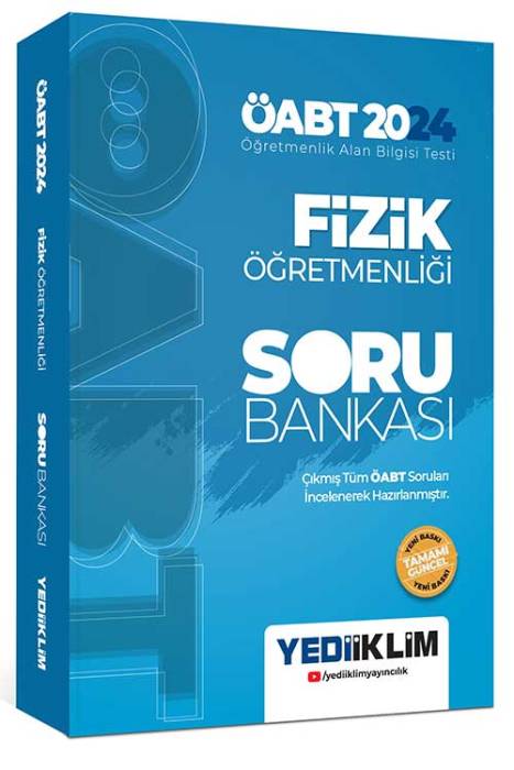 2024 ÖABT Fizik Öğretmenliği Tamamı Çözümlü Soru Bankası Yediiklim Yayınları