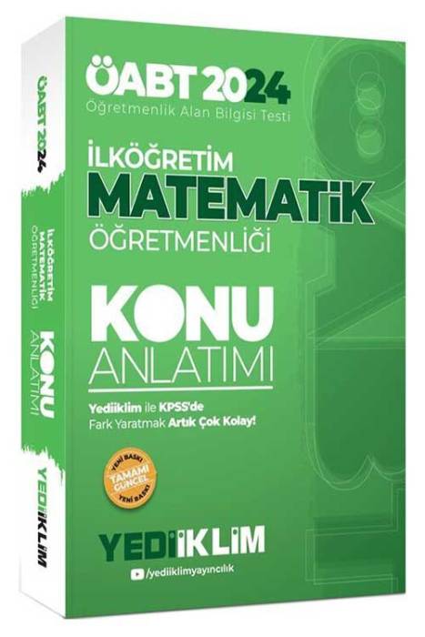 2024 ÖABT İlköğretim Matematik Öğretmenliği Konu Anlatımı Yediiklim Yayınları