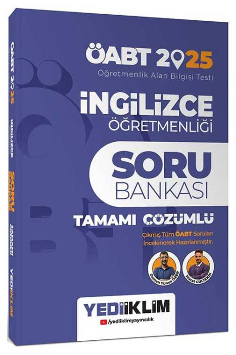 2025 ÖABT İngilizce Öğretmenliği Tamamı Çözümlü Soru Bankası Yediiklim Yayınları