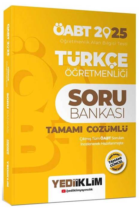 2025 ÖABT Türkçe Öğretmenliği Tamamı Çözümlü Soru Bankası Yediiklim Yayınları