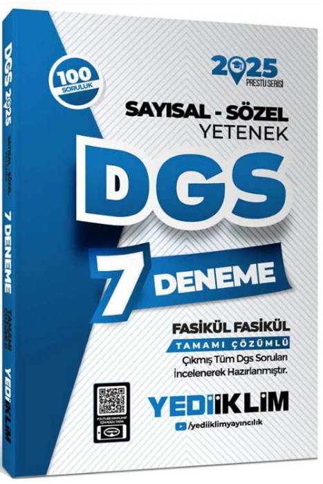 2025 DGS Tamamı Çözümlü 7 Fasikül Deneme Yediiklim Yayınları