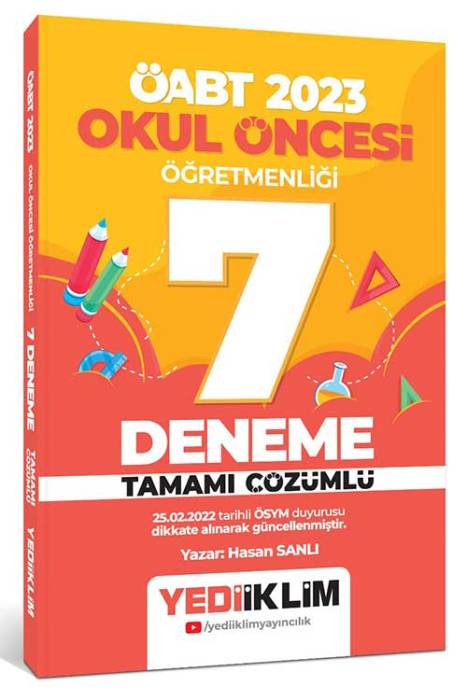 2023 ÖABT Okul Öncesi Öğretmenliği Tamamı Çözümlü 7 Deneme Yediiklim Yayınları