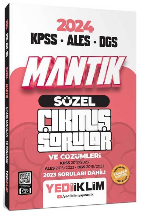 2024 KPSS ALES DGS Sözel Mantık Tamamı Çözümlü Çıkmış Sorular Yediiklim Yayınları