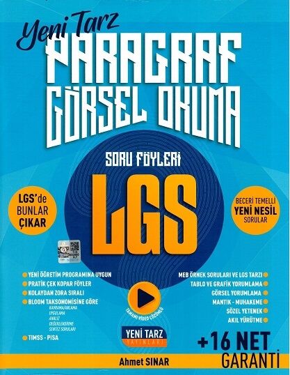 Yeni Tarz 8. Sınıf LGS Paragraf Görsel Okuma Soru Föyleri Yeni Tarz Yayınları