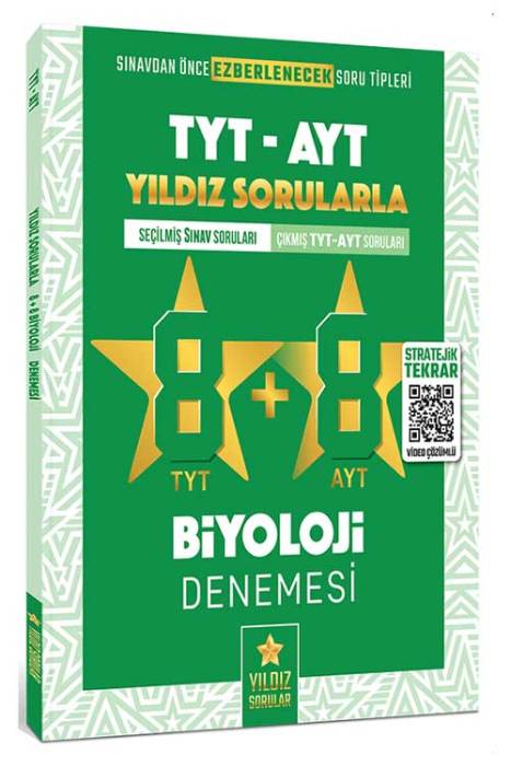 Yıldız Sorular YKS TYT AYT Biyoloji 8+8 Deneme Video Çözümlü Yıldız Sorular