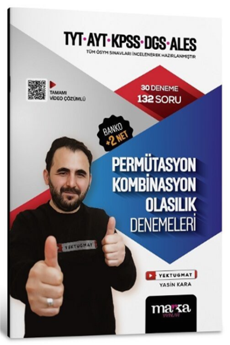 2024 YKS KPSS DGS ALES Permütasyon, Kombinasyon, Olasılık 30 Deneme Video Çözümlü Marka Yayınları