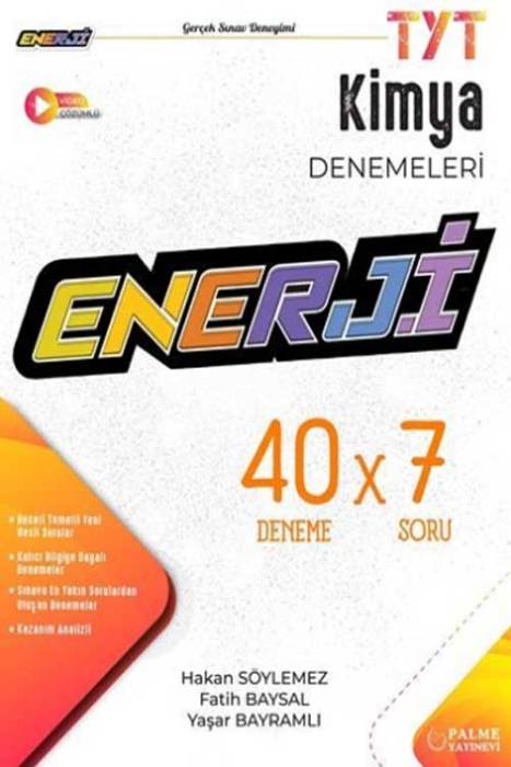 YKS TYT Kimya Enerji 40x7 Deneme Sınavı Video Çözümlü Palme Yayınevi